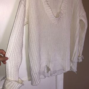 Oversized distressed sweater